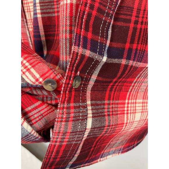 Old Mill Red Plaid Flannel Long Sleeve Shirt XL - Picture 6 of 9